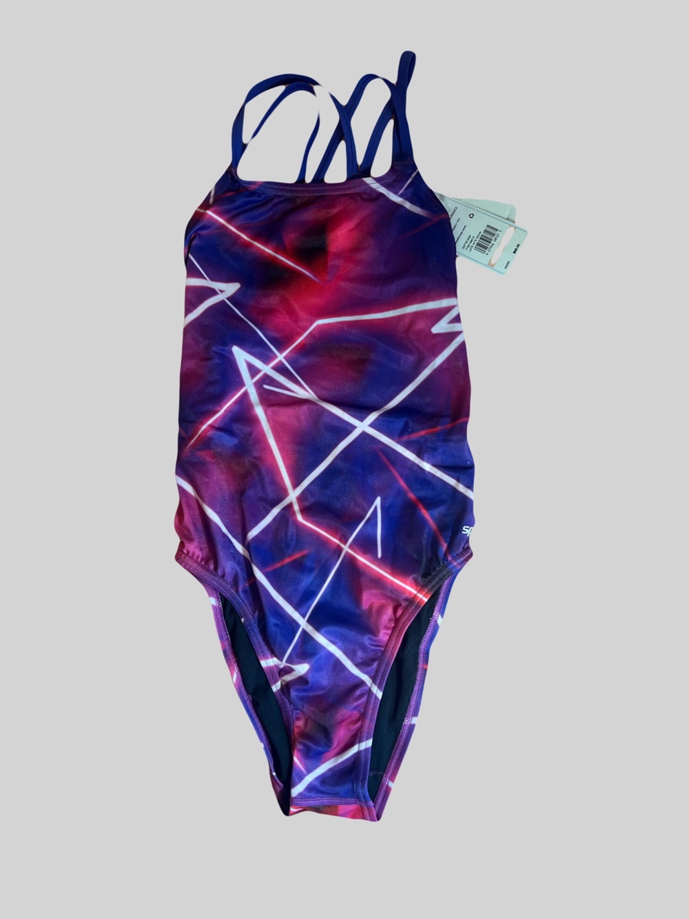 Speedo Girls Neon Geo Swim Bottoms in Purple and Pink